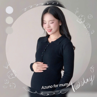 Váy Bầu Len, Đầm Len Bầu Cổ Đức Dáng Body Dài