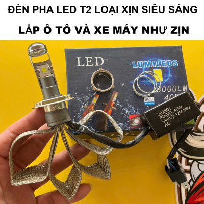 Đèn Pha Bi LED T2 Thế Hệ Mới – Sáng Trắng Siêu Nét, Không Cần Độ Dây, Cực Bền