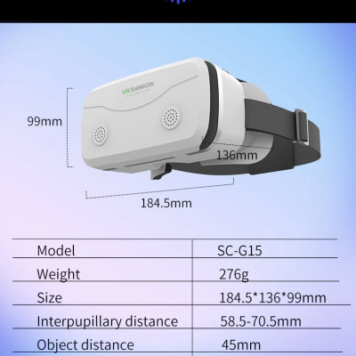 Kính Thực Tế Ảo VR Box Chính Hãng VR Shinecon SC-G15 Xem Film 3D Siêu Nhẹ Dùng Cho Điện Thoại Từ 4.7 - 7 Inches - Hàng Chính Hãng