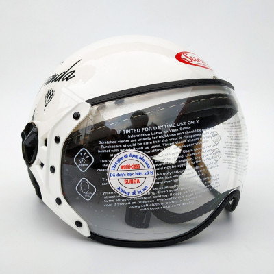 Mũ bảo hiểm nửa đầu có kính Sunda 180B tem