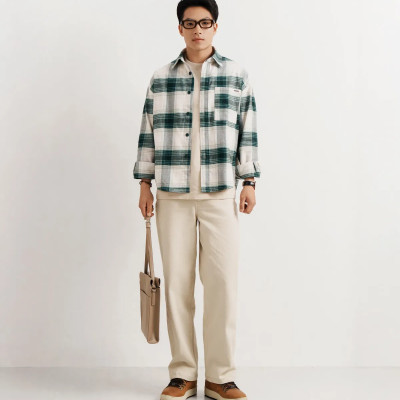 Áo sơ mi tay dài nam vải flannel Form Oversize - ROUTINE 10F25SHL002