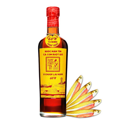 Đặc Sản Phan Thiết - [Cá Vàng - 60N - 500Ml] Nước Mắm Tĩn Cá Cơm Ruột Đỏ Độ Đạm 60N Chai Thuỷ Tinh 500Ml Nước Mắm Truyền Thống Sạch