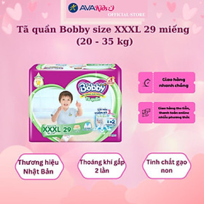 Tã quần Bobby size XXXL 29 miếng (20 - 35 kg)