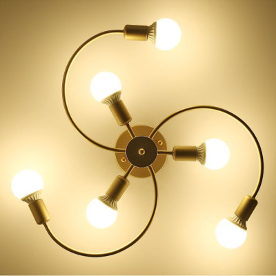 Đèn trần LERAT loại 6 bóng hiện đại trang trí nội thất sang trọng - kèm bóng LED chuyên dụng - (92).