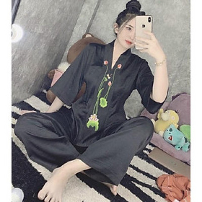 Đồ Lam Đi Chùa # Bà Lai Vải Lụa Hoa Thêu# Đồ Bộ # Quần Áo Nữ# Vải Mát