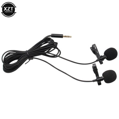 Cặp micro cài áo cho Camera, Gopro, Smartphone Micro kẹp áo thu âm đôi dùng cho điện thoại, laptop, máy tính bảng - Hàng Nhập Khẩu