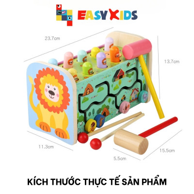 Đồ Chơi Đập Chuột Cho Bé Có Đàn Gõ Nhạc Hình Sư Tử, Đồ Chơi Giáo Dục Đa Năng Montessori