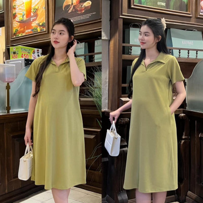 Đầm bầu Polo thun tăm dáng dài trẻ trung, năng động đi làm, đi chơi Nữ  Women