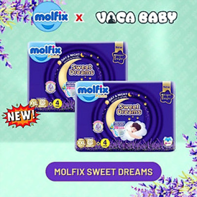 (New) Combo 2 Gói Tã bỉm QUẦN Molfix Sweet Dream siêu cao cấp với tinh dầu oải hương lavender cho bé size M/L/XL/XXL