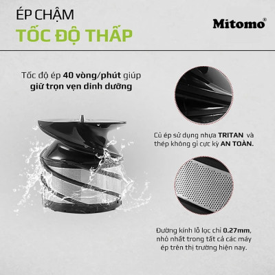 Máy ép hoa quả Mitomo-EC55 hàng chính hãng bảo hành 3 năm