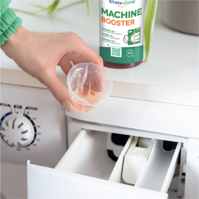 Dung dịch vệ sinh lồng giặt, máy rửa chén Stanhome Machine Booster nguyên liệu tự nhiên 500ml