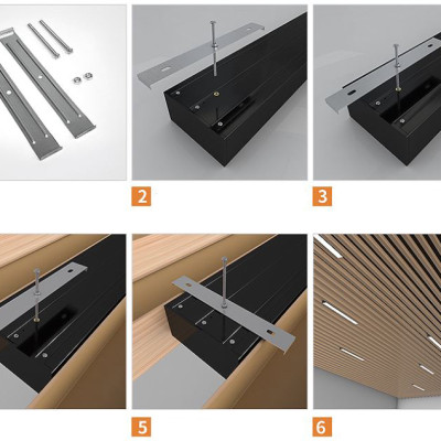 Đèn thả trần AXULY cao cấp khung nhôm ánh sáng trắng hiện đại