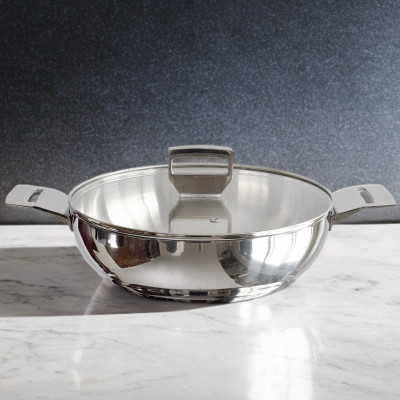 Chảo lẩu inox 316 đúc liền khối Hàn Quốc CIC6620 size 26cm kèm vung kính