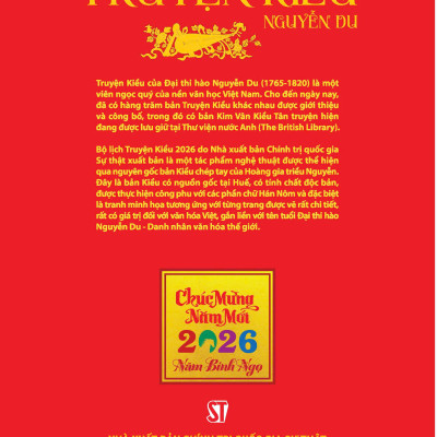 LỊCH BLOC 2026 ‘’TRUYỆN KIỀU’’ – NXB Chính Trị Quốc Gia Sự Thật