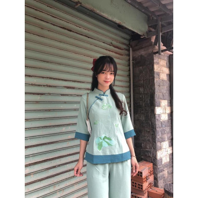 Đồ Lam Đi Chùa Pháp Phục Phật Giáo Đài Loan Đũi