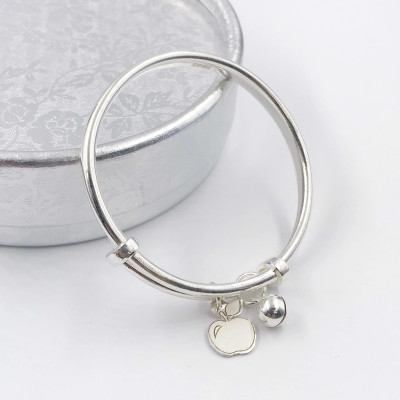 Vòng Tay Lắc Tay Cho Bé Bạc S99 Nguyên Chất Chuông Bóng Mix Quả Táo Xinh LTE520 Điều Chỉnh Size