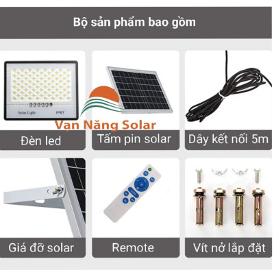 Đèn năng lượng mặt trời chống lóa Vạn Năng Solar 300w 