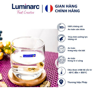 Bộ 6 cốc (ly) thủy tinh thấp Luminarc Vigne 310ml - G2574 | Hàng chính hãng