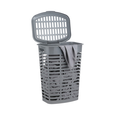 Giỏ Đựng Đồ Giặt Nhựa PP BANJEE Màu Xám W45xD35xH57.5 Cm|Index Living Mall|Nội Thất Thái Lan
