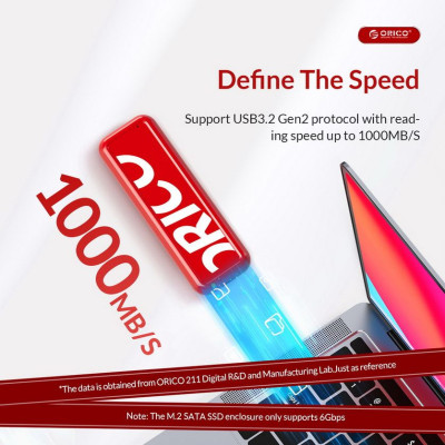 HỘP ĐỰNG Ổ CỨNG CPM2C3-RD ORICO M.2 SATA TYPE-C 3.1 GEN 1 SSD ENCLOSURE (6G) - HÀNG CHÍNH HÃNG