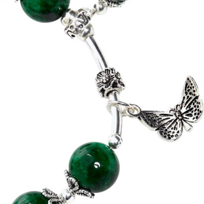 Vòng Tay Bạc Mix Đá Cẩm Thạch Sơn Thủy Ngọc Quý Gemstones VT64