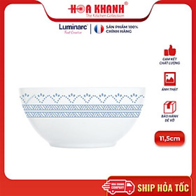Chén thủy tinh Luminarc Diwali Geometric Blue 11.5cm kháng vỡ, cường lực, đựng thức ăn - V6535