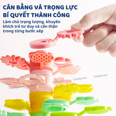 Đồ chơi cân bằng xếp hình khối hình hoa lá Mideer Educational Balance Blocks- Strack a Tree