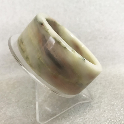 Vòng tay cẩm thạch bản vuông màu hồng cho nữ cao 2.5 cm đường kính size 5.6 cm lọt lòng VONGCAMTHACHNU