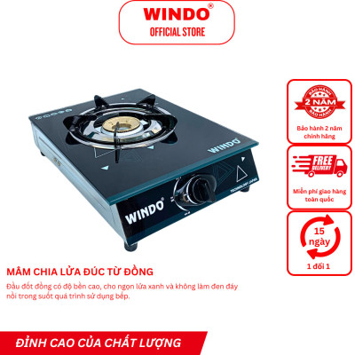 Bếp Gas Đơn Mặt Kính WINDO - 117 Điếu Gang Đơn | Bếp Gas Đơn Tiết Kiệm Gas- Hàng Chính Hãng