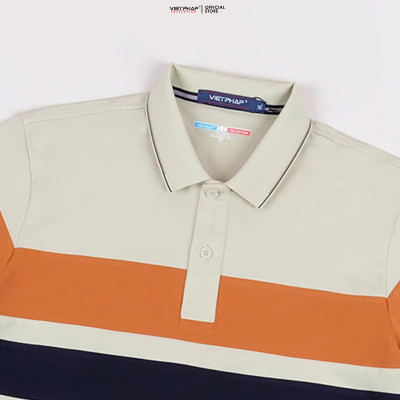 Áo Polo Nam VIỆT PHÁP Form Luxury - Thun 4 Chiều Phối , lịch lãm, sang trọng 97502