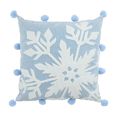 Gối Tựa Polyester BLUEY-SNOWFLAKE Màu Xanh Dương W45xD45xH10 Cm|Index Living Mall|Nội Thất Thái Lan