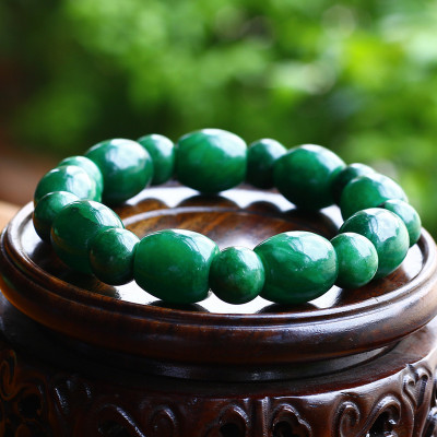 Vòng lu thống cẩm thạch sơn thủy size hạt 12mm mệnh hỏa , mộc - Ngọc Quý Gemstones