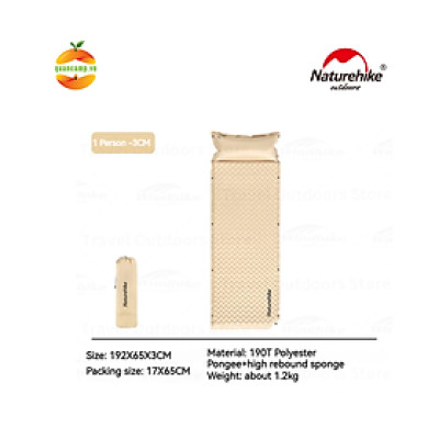 Đệm, nệm hơi tự bơm kèm gối Naturehike CNK2300DZ014