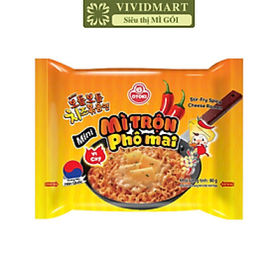 OTTOGI - Mì trộn Ottogi mini Phô mai cay, Mì trộn Phô mai cay Ottogi mini, Mì Phô mai cay mini Ottogi (80g/gói)