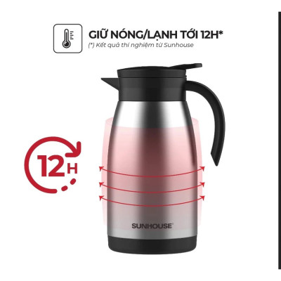 Ấm giữ nhiệt pha trà 1.4L Inox 304 Sunhouse KS-TH1400TI - Hàng Chính Hãng