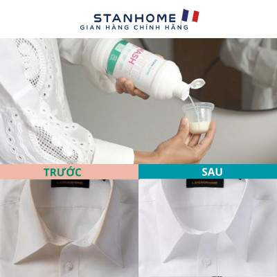 Nước giặt đậm đặc cho đồ trắng và sáng màu Stanhome White Wash 750ml/chai
