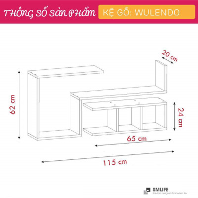 Kệ gỗ trang trí phòng khách gia đình SMLIFE Wulendo