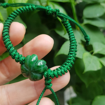 Vòng Đeo Tay Nữ Kiểu Dây Xanh Cỏ 4 lá Xanh mới lạ đẹp lắm à nha Chất liệu đá cẩm thạch xanh lá cỏ thắt dây kiểu xanh xanh rẻ đẹp lắm à nhen Nữ mệnh Mộc Hỏa Thủy đeo tay may mắn tăng đưa rút chỉnh theo tay lớn nhỏ được hết đẹp lắm à nha