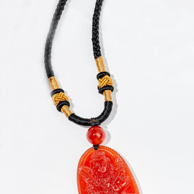 Mặt Dây Chuyền Hư Không Tạng Bồ Tát Đá Mã Não Đỏ (3.6 x 2.3 cm) Ngọc Quý Gemstones