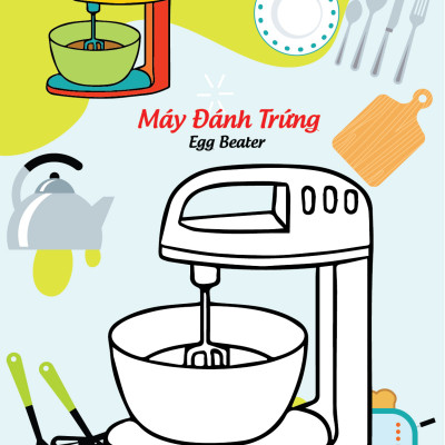 Sách - Bé tô màu và học tiếng anh theo chủ đề - Đồ dùng gia đình