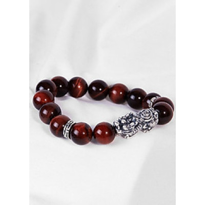 Vòng tay đá thiên nhiên phối charm tỳ hưu bạc thái size hạt 12mm - Ngọc Quý Gemstones