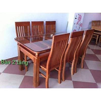 Bàn Ăn 6 Ghế Bằng Gỗ Tự Nhiên Hoàn Toàn
