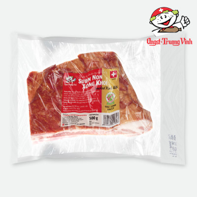 Sườn non xông khói cắt khúc/Smoked pork spare ribs (Portion)500GR/PE