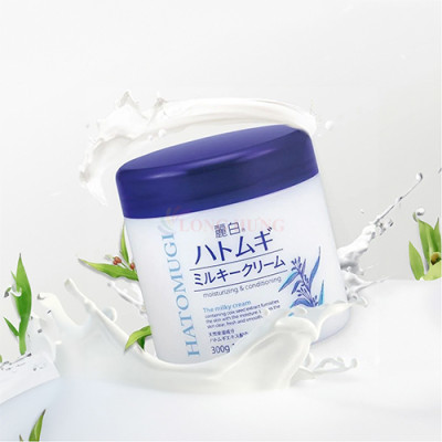 Kem dưỡng da Hatomugi Kumano Reihaku Moisturizing & Conditioning Milky Cream (300g) - Hàng chính hãng