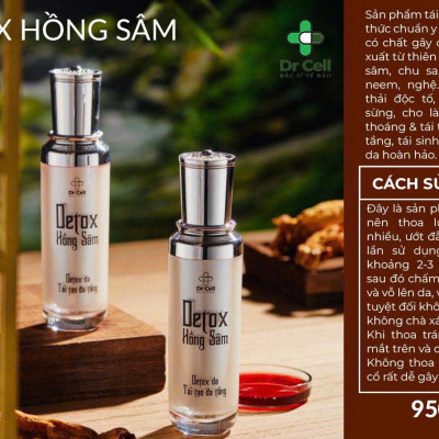Detox Hồng Sâm Dr Cell 50ml thải độc tố da hỗ trợ giảm mụn hỗ trợ mờ thâm nám - Hàng Chính Hãng
