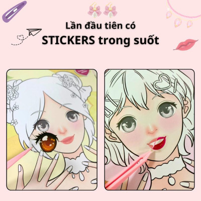 Sách - Trang Điểm Thần Tượng Hàn Quốc Lisa (Hơn 100 Stickers) - Megabook