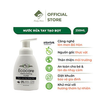 Nước rửa tay hữu cơ diệt khuẩn dạng bọt tinh dầu Nhài 250ml thương hiệu Ecocare