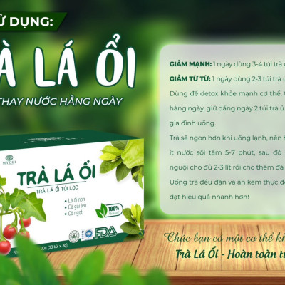 Giá Sỉ 5 hộp Trà Lá Ổi Mychi - giảm cân, Tiêu Mỡ, ngừa mỡ máu