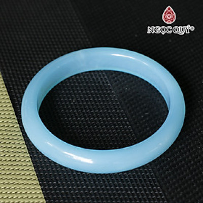 Vòng tay chalcedony thiên thanh bản hẹ (bản 10 - 11mm) - Ngọc Quý Gemstones