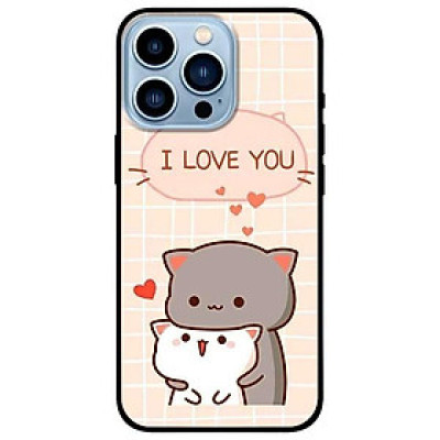 Ốp lưng dành cho Iphone 13 Mini - Iphone 13 - Iphone 13 Pro -  Iphone 13 Pro Max - Hai Chú Mèo Ôm I Love U
